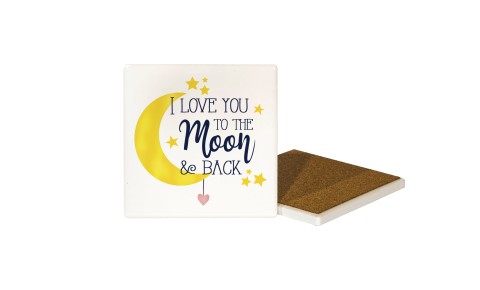 Love You To The Moon Ceramic Coaster